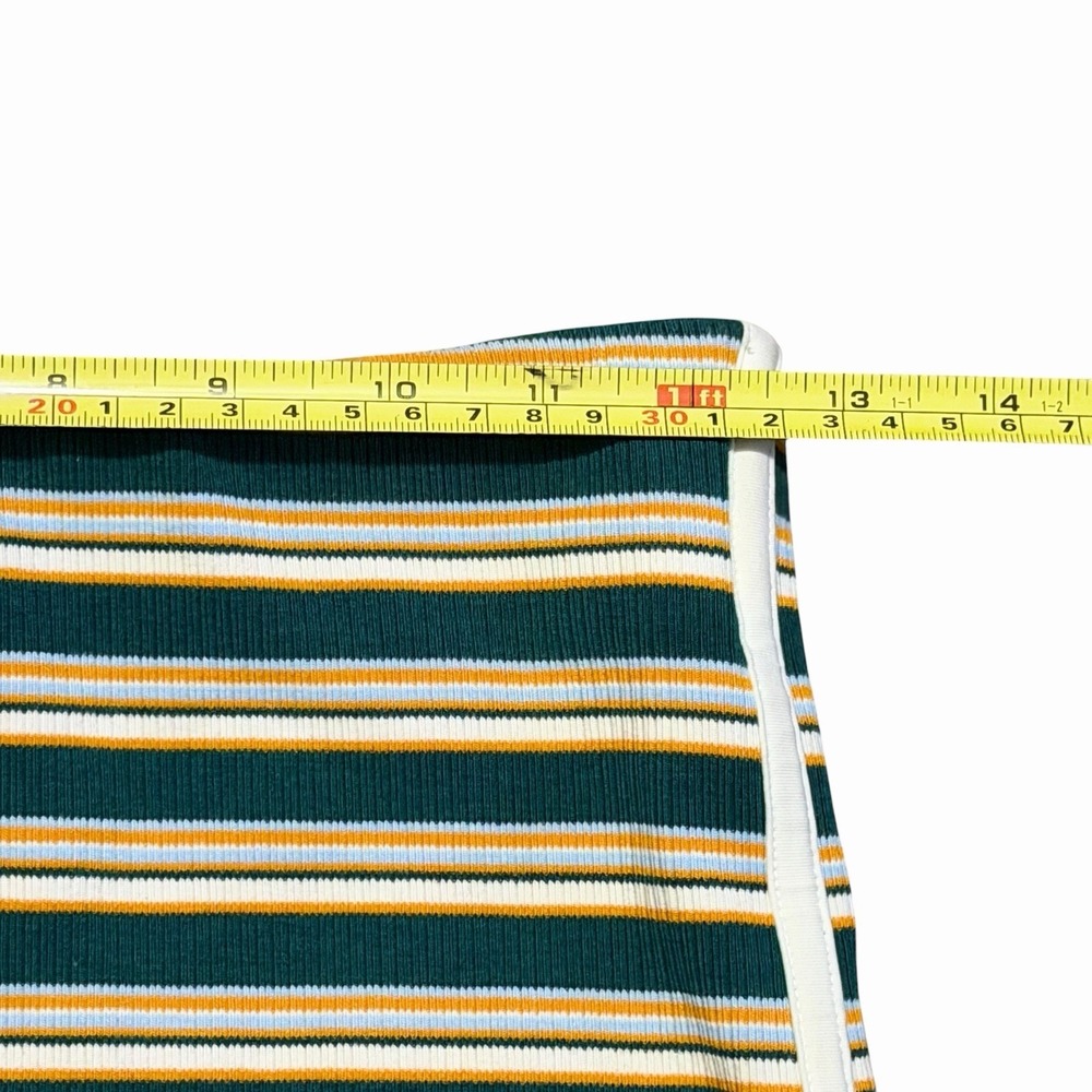 adidas Originals '80s Short Shorts Green Yellow White Striped Women's Size XS - Picture 7 of 8